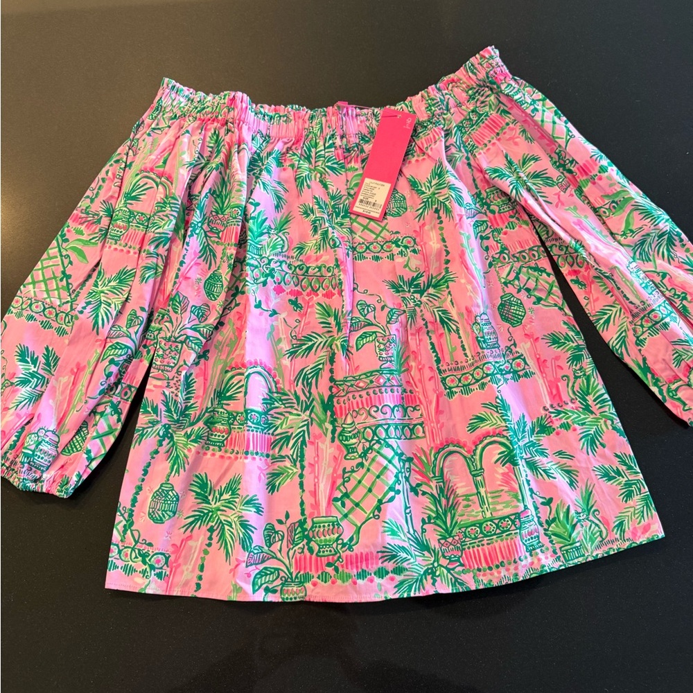 Lilly Pulitzer  Off-Shoulder Top with Florida Print